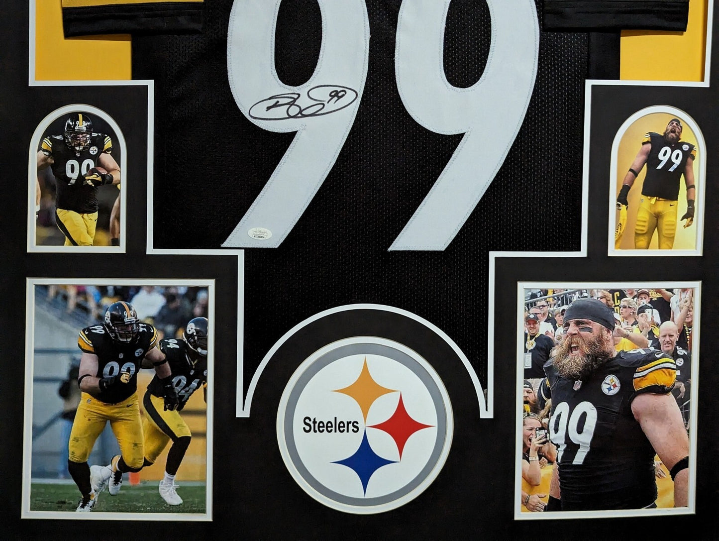 Framed Pittsburgh Steelers Brett Keisel Autographed Signed Jersey Jsa Coa