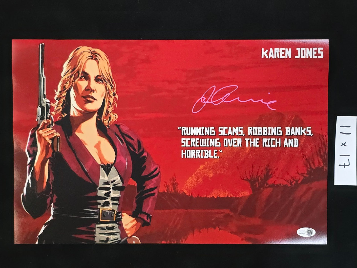Jo Armeniox Signed Auto 11X17 Photo Red Dead Redemption Karen Jones Jsa Coa Pink