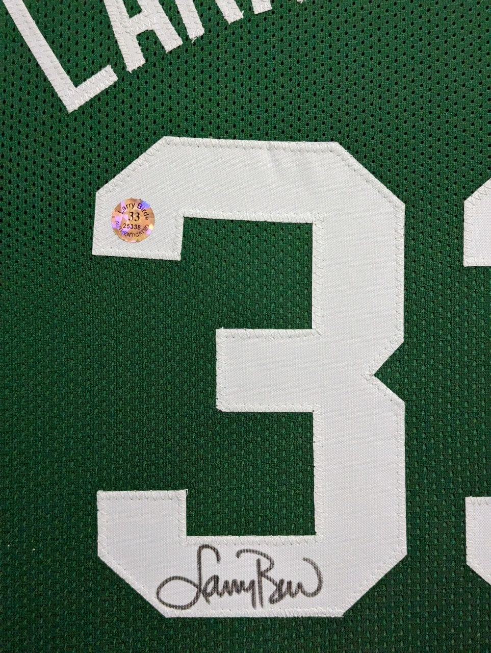 Suede Framed Boston Celtics Larry Bird Autographed Signed Jersey Larry Bird Holo