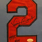 Framed St Louis Cardinals Vince Coleman Autographed Inscribed Jersey Jsa Coa