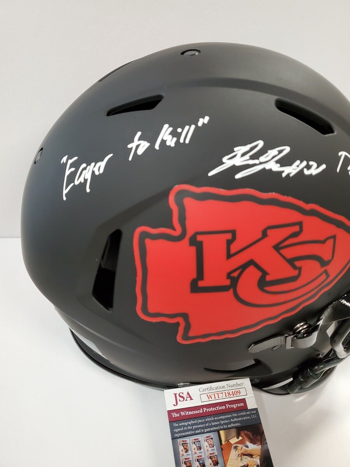 MVP Authentics Kc Chiefs L'jarius Sneed Signed/Inscr Full Size Authentic Eclipse Helmet Jsa Coa 539.10 sports jersey framing , jersey framing
