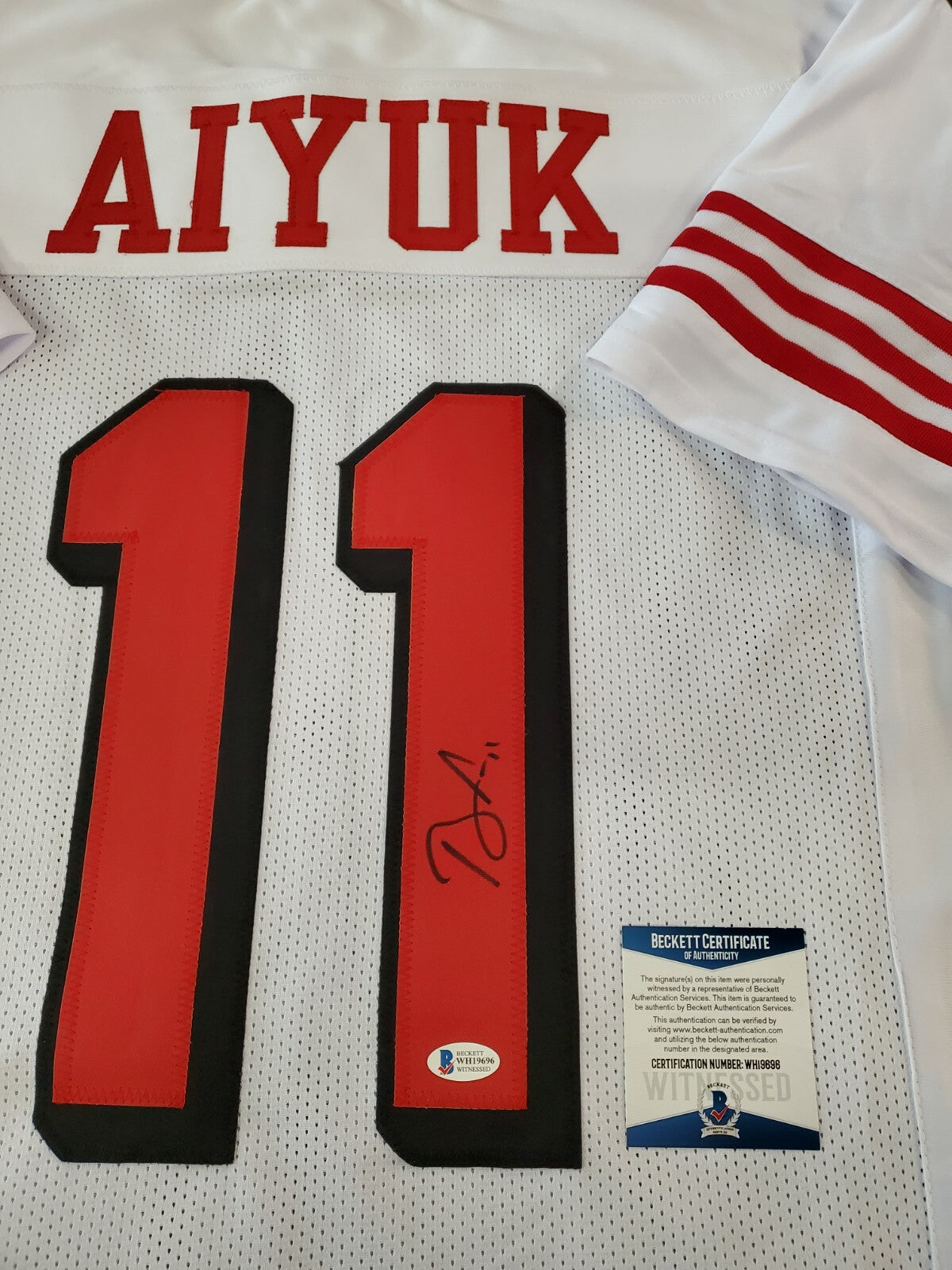 S.F. 49Ers Brandon Aiyuk Autographed Signed Jersey Beckett Coa