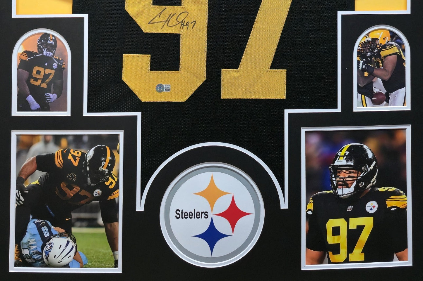 Framed Pittsburgh Steelers Cam Heyward Autographed Signed Jersey Beckett Holo