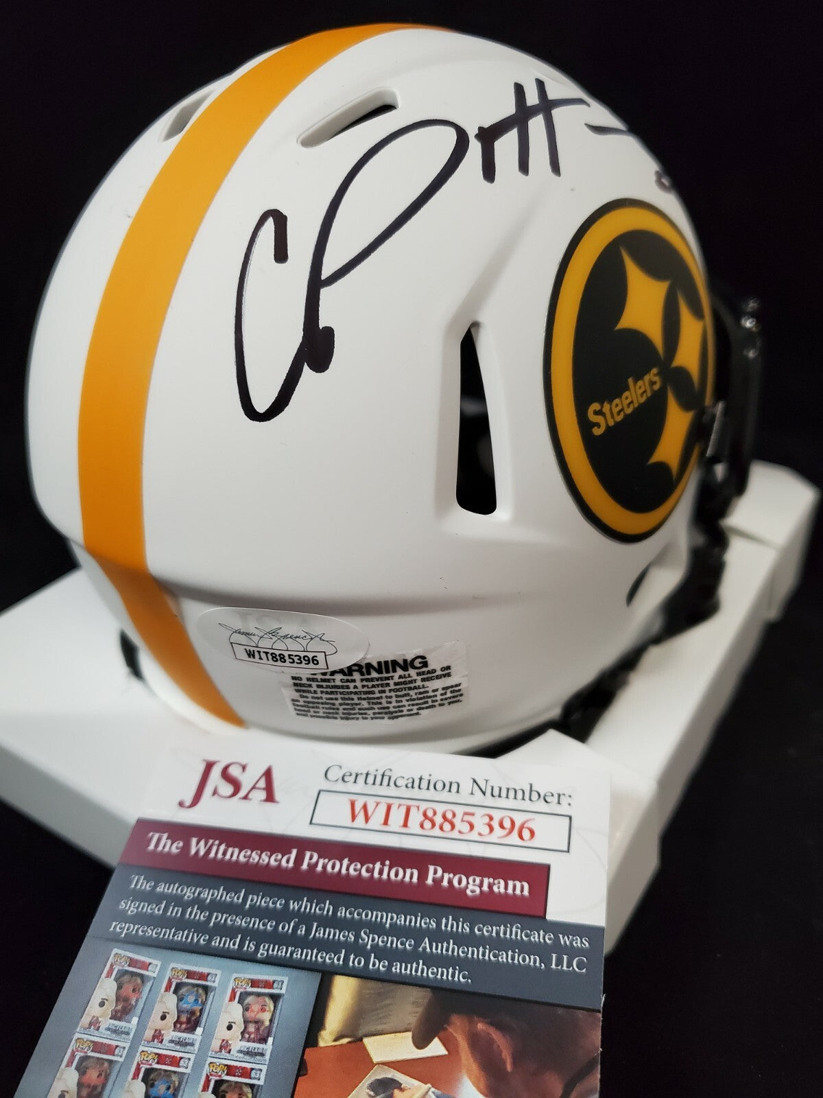 Pittsburgh Steelers Cam Sutton Autographed Signed Lunar Mini Helmet Jsa Coa