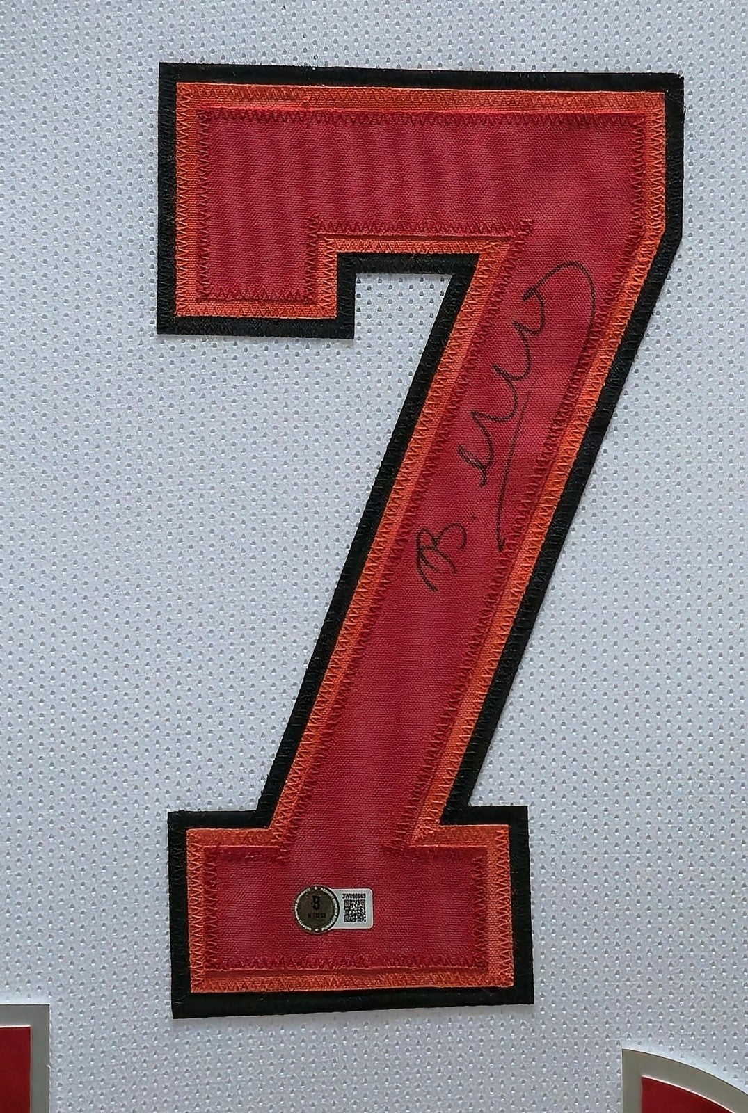 Suede Framed Tampa Bay Buccaneers Bucky Irving Autographed Jersey Beckett Holo