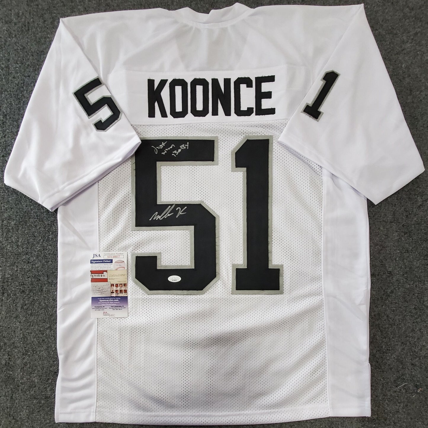 Las Vegas Raiders Malcolm Koonce Autographed Inscribed Jersey Jsa Coa