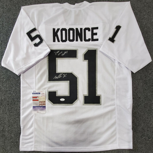 Las Vegas Raiders Malcolm Koonce Autographed Inscribed Jersey Jsa Coa