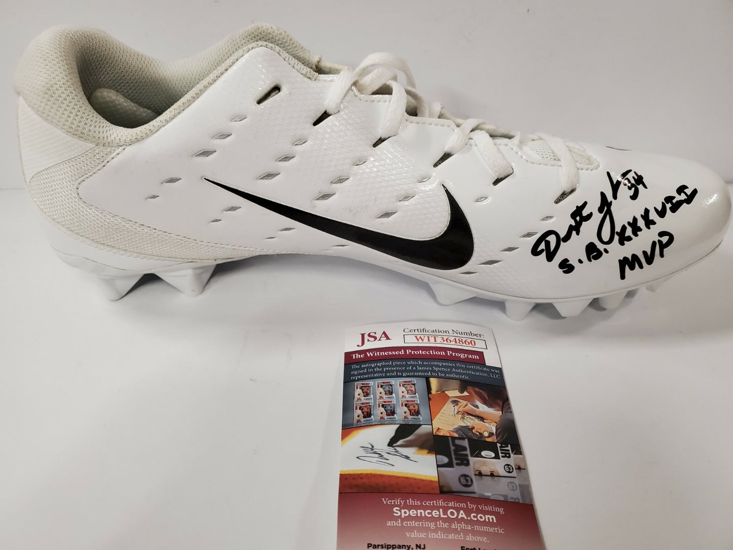 Tampa Bay Buccaneers Dexter Jackson Autographed Inscribed Nike Cleat Jsa Coa