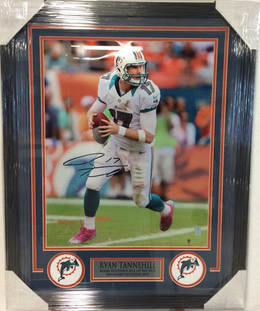 Framed Signed Autographed Ryan Tannehill Miami Dolphins 16X20 Photo Gtsm Coa