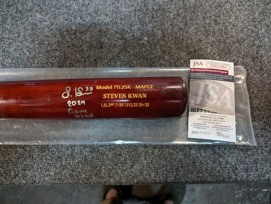 MVP Authentics Cleveland Guardians Steven Kwan Autographed Game Used Baseball Bat Jsa Coa 1125 sports jersey framing , jersey framing
