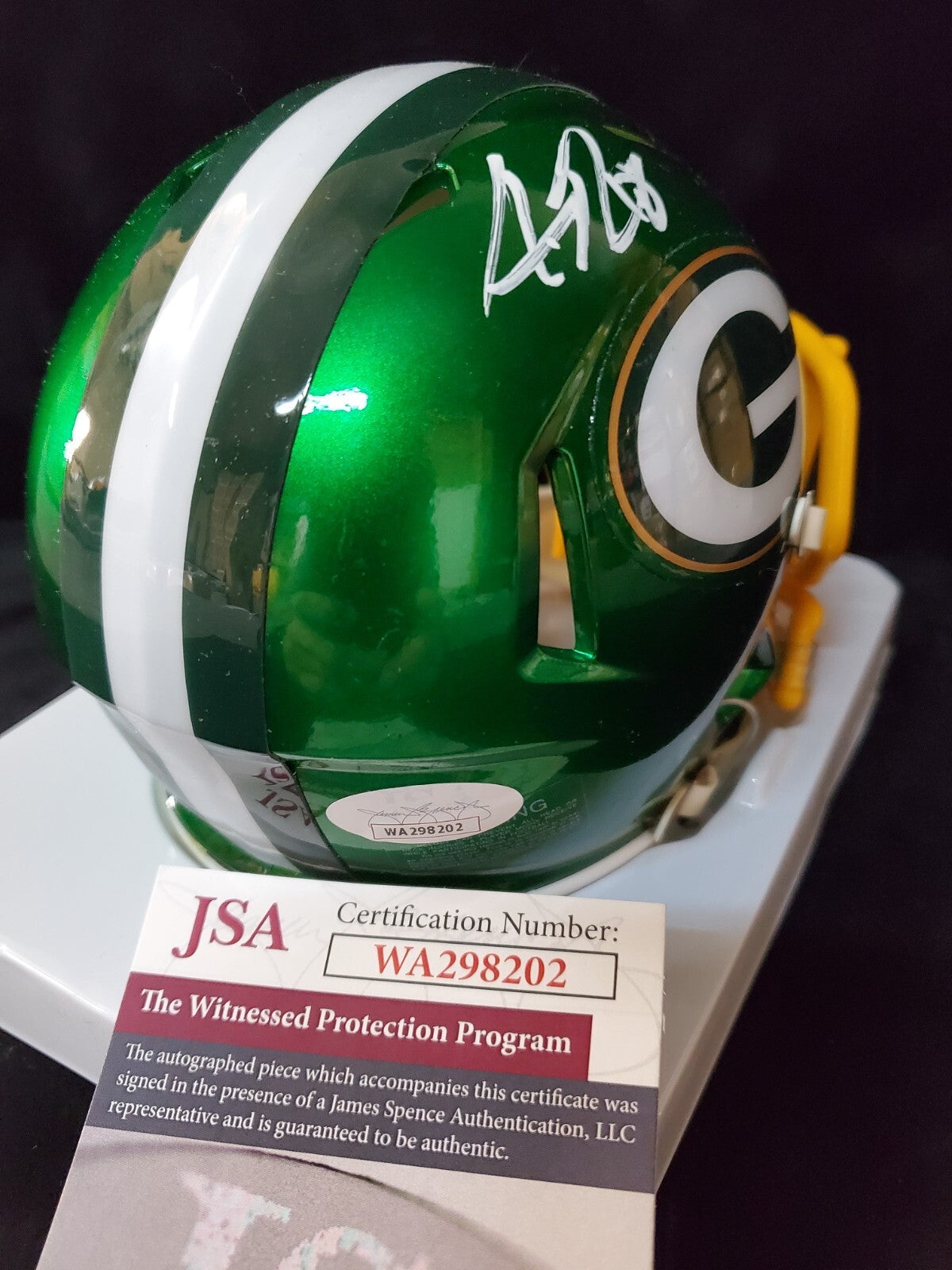 Green Bay Packers Amari Rodgers Autographed Signed Flash Mini Helmet Jsa Coa