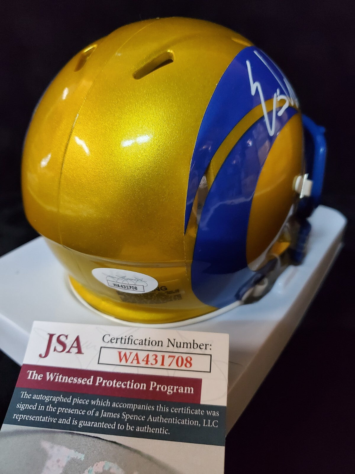 Los Angeles Rams Eric Weddle Signed Flash Mini Helmet Jsa Coa