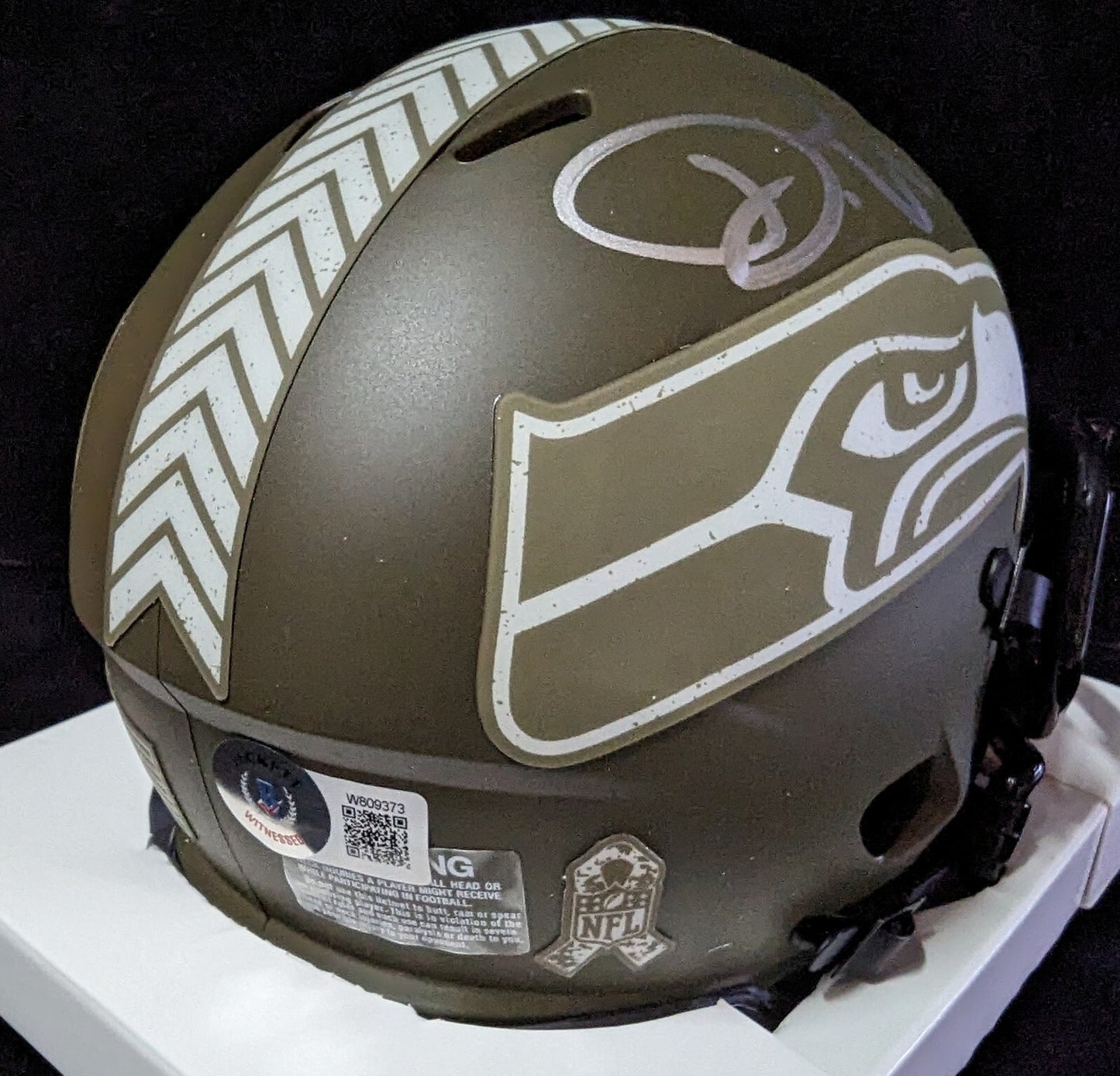 Seattle Seahawks Devon Witherspoon Signed Salute To Service Mini Helmet Beckett