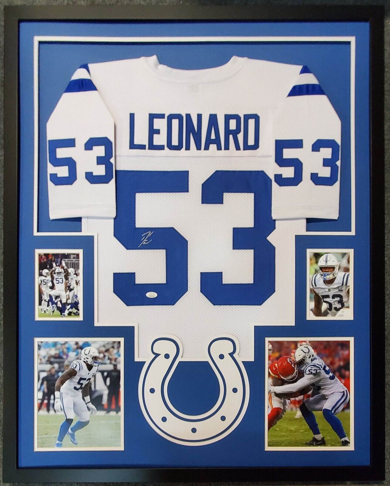 MVP Authentics Framed Indianapolis Colts Darius Shaquille Leonard Signed Jersey Jsa Coa 360 sports jersey framing , jersey framing