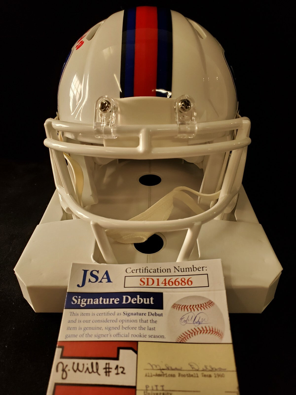 Buffalo Bills Gregory Rousseau Signed Speed Mini Helmet Jsa Coa