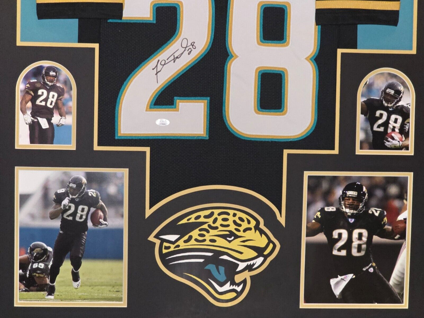 Framed Jacksonville Jaguars Fred Taylor Autographed Signed Jersey Jsa Coa