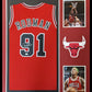 Framed Chicago Bulls Dennis Rodman Autographed Signed Jersey Jsa Coa