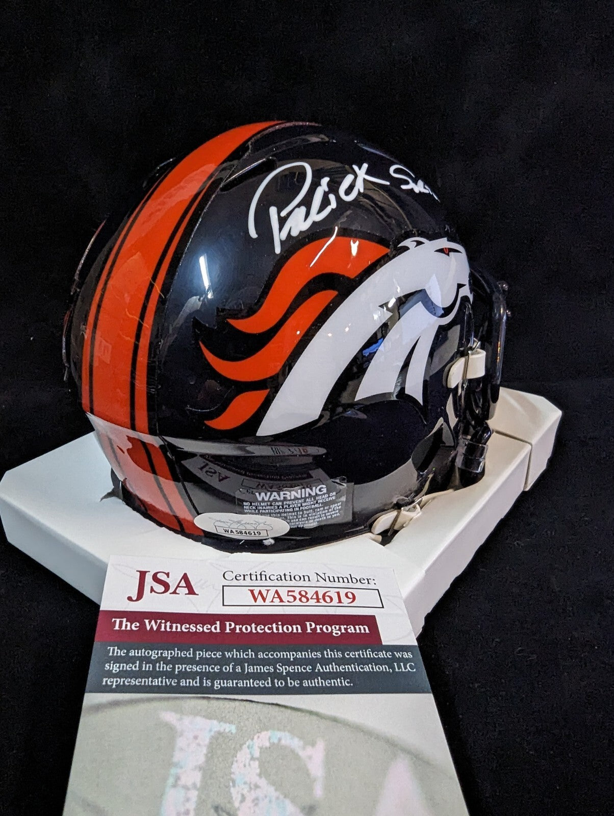 Denver Broncos Patrick Surtain Ii Autographed Signed Speed Mini Helmet Jsa Coa