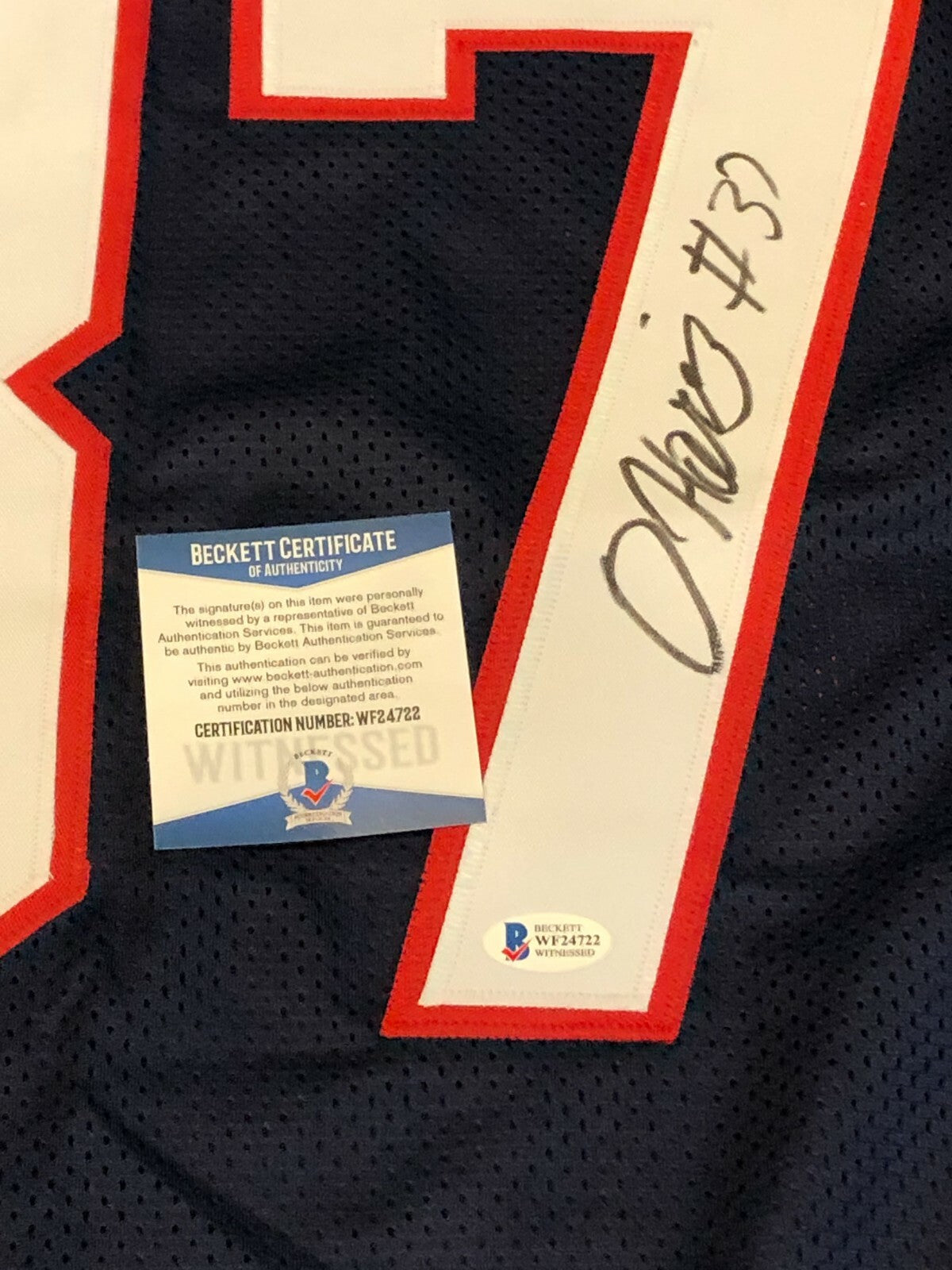 New England Patriots Damien Harris Autographed Signed Jersey Beckett Coa
