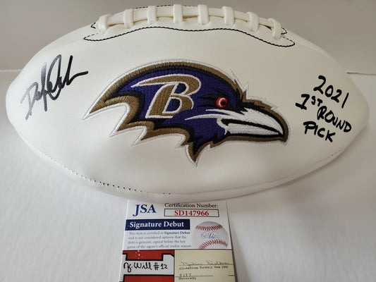 Baltimore Ravens Autographed Signed Odafe Jayson Oweh Logo Football Jsa  Coa