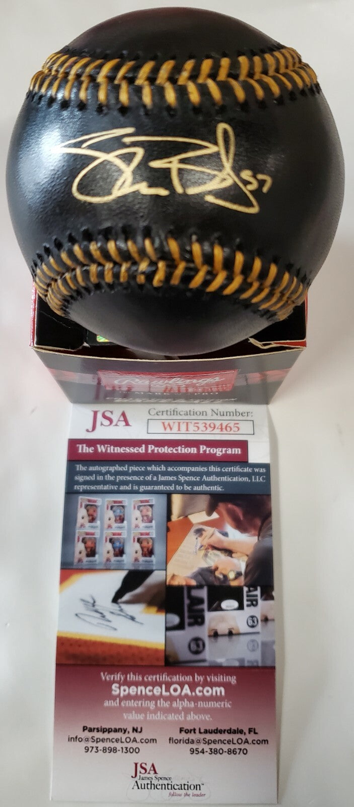 Shane Bieber Autographed Signed Black Leather Oml Baseball Jsa Coa