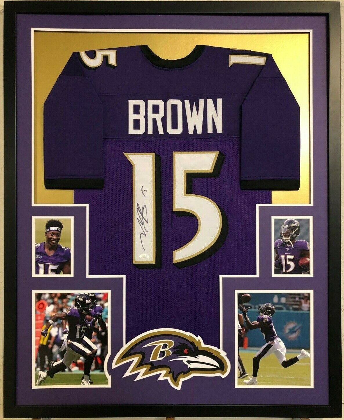 MVP Authentics Framed Baltimore Ravens Marquise Brown Autographed Signed Jersey Jsa Coa 269.10 sports jersey framing , jersey framing