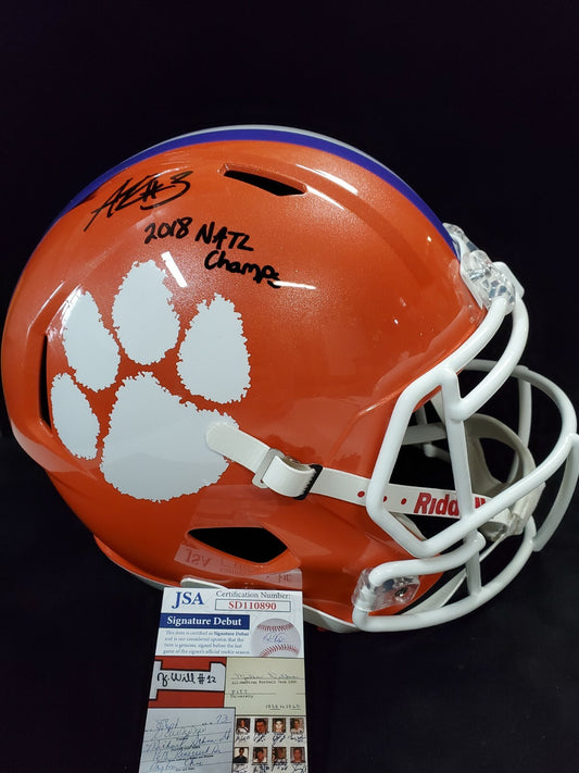 Clemson Tigers Amari Rodgers Signed Inscribed Full Size Replica Helmet Jsa Coa