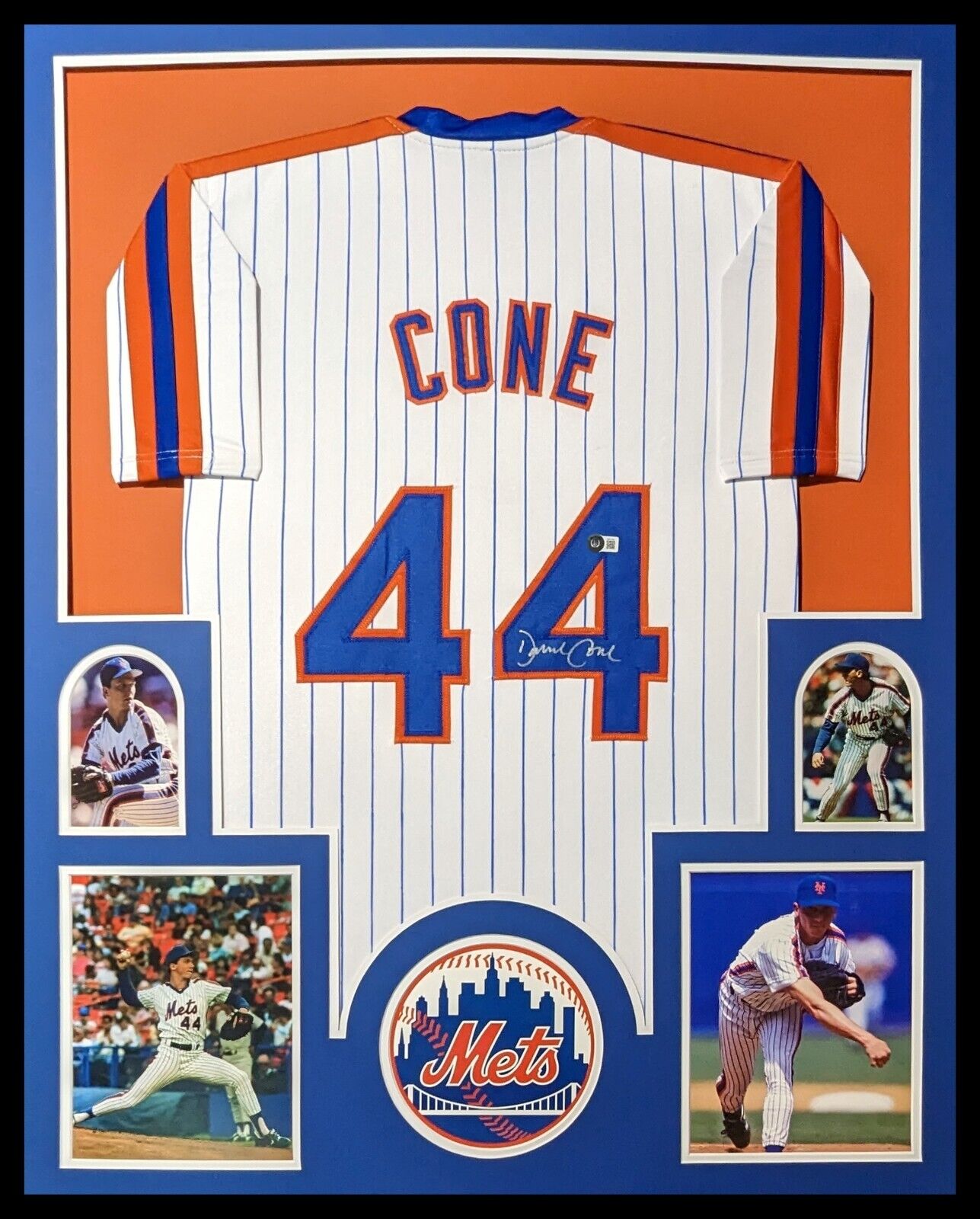 MVP Authentics Framed New York Mets David Cone Autographed Signed Jersey Beckett Holo 495 sports jersey framing , jersey framing