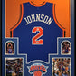 Framed New York Knicks Larry Johnson Autographed Jersey Jsa Coa