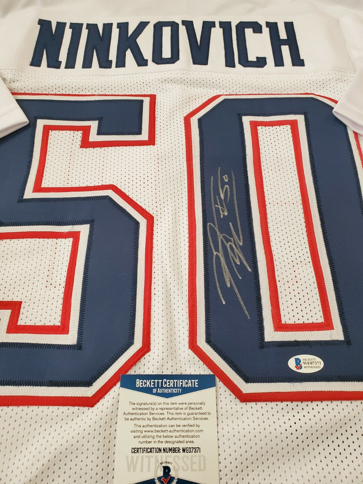 New England Patriots Rob Ninkovich Autographed Signed Jersey Beckett Coa