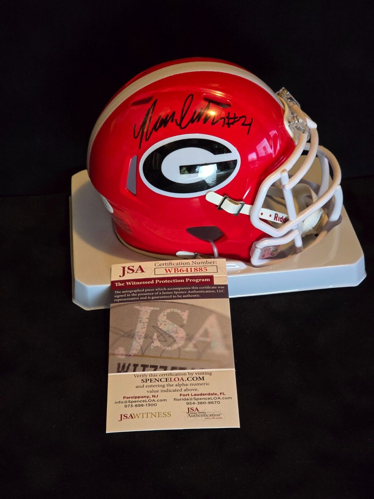 Georgia Bulldogs Nolan Smith Jr Autographed Signed W/#4 Mini Helmet Jsa Coa