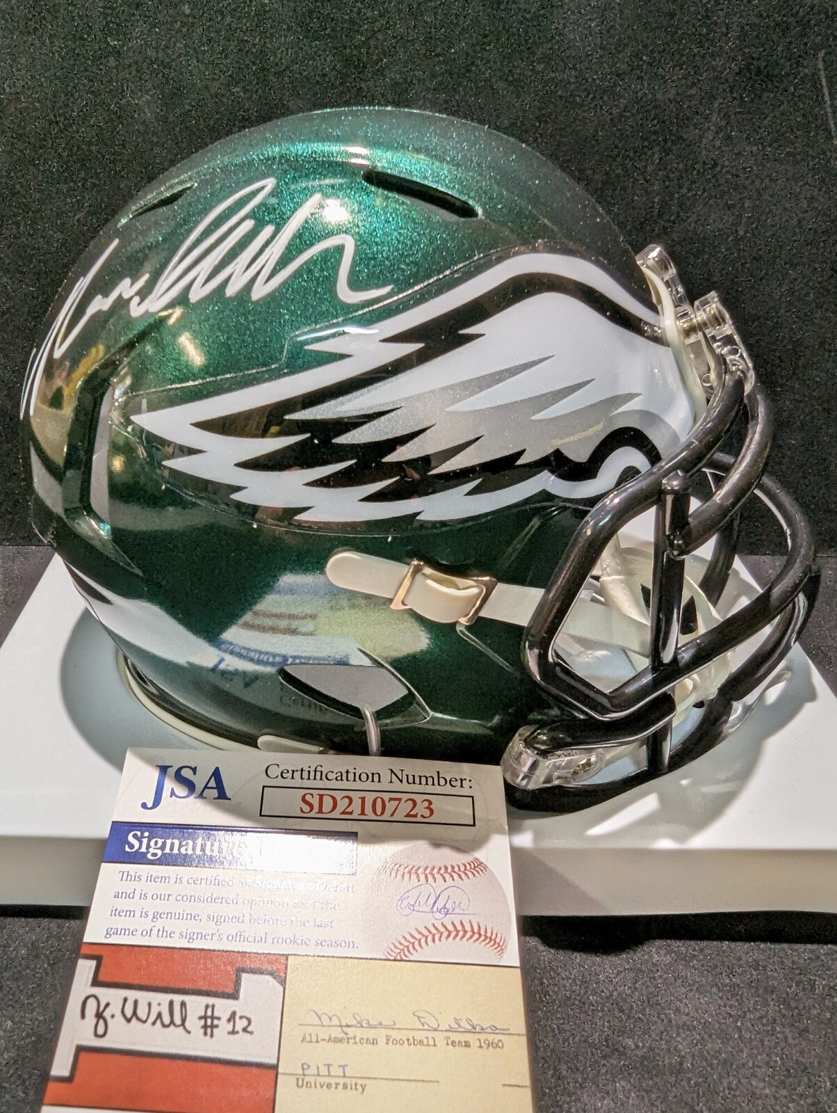 Philadelphia Eagles Nolan Smith Jr Autographed Signed Speed Mini Helmet Jsa Coa