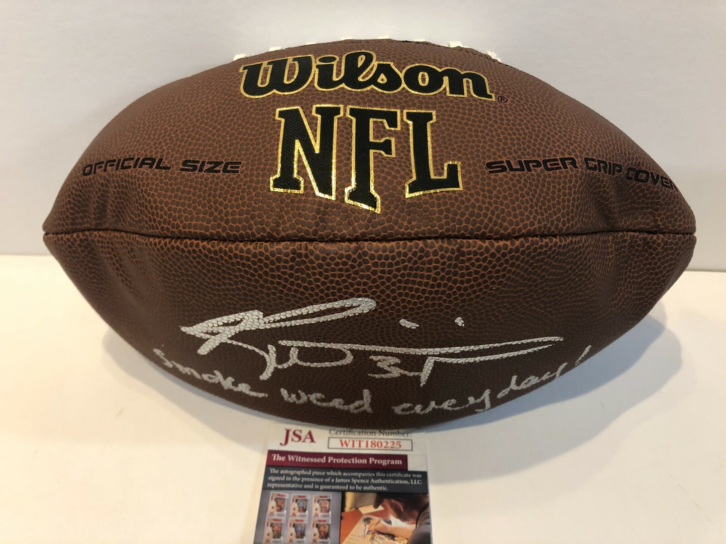 Miami Dolphins Ricky Williams Signed Inscribed Smoke Weed Nfl Football Jsa Coa