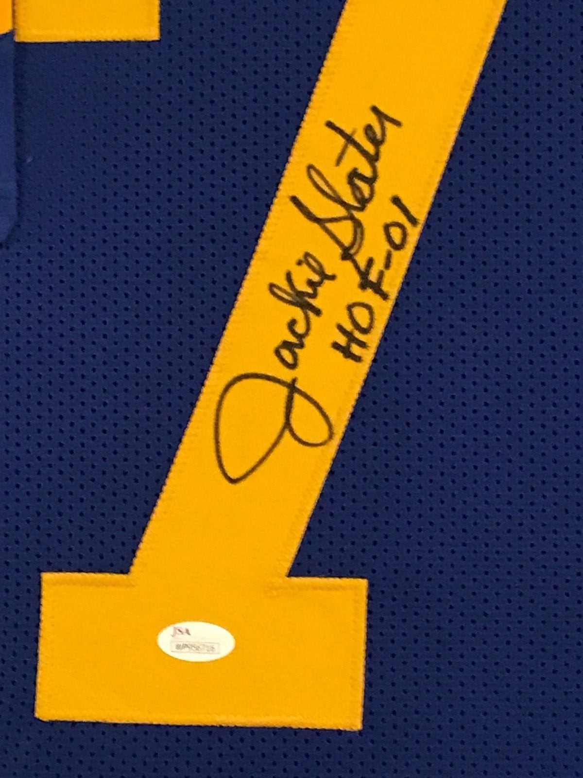 Framed Jackie Slater Autographed Signed Inscribed L.A. Rams Jersey Jsa Coa