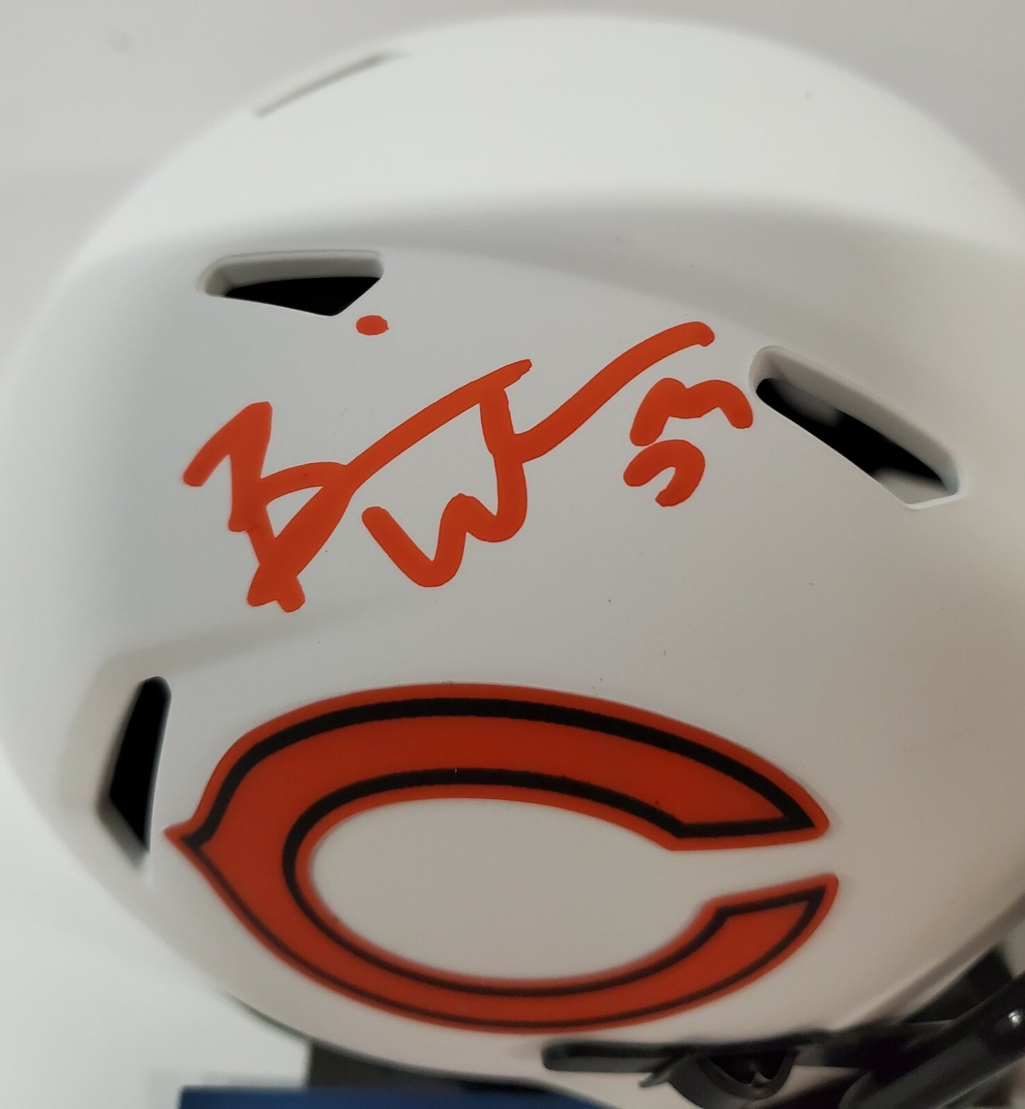 Brian Urlacher Signed Chicago Bears Lunar Eclipse Mini Helmet Beckett Coa