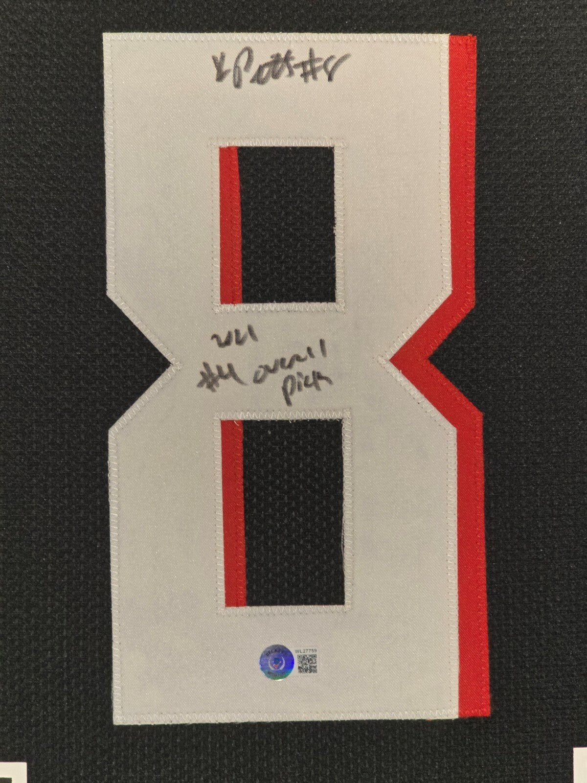Framed Atlanta Falcons Kyle Pitts Autographed Jersey Beckett Holo