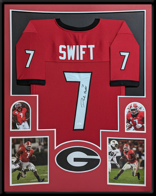 Framed Georgia Bulldogs D'andre Swift Autographed Signed Jersey Jsa Coa