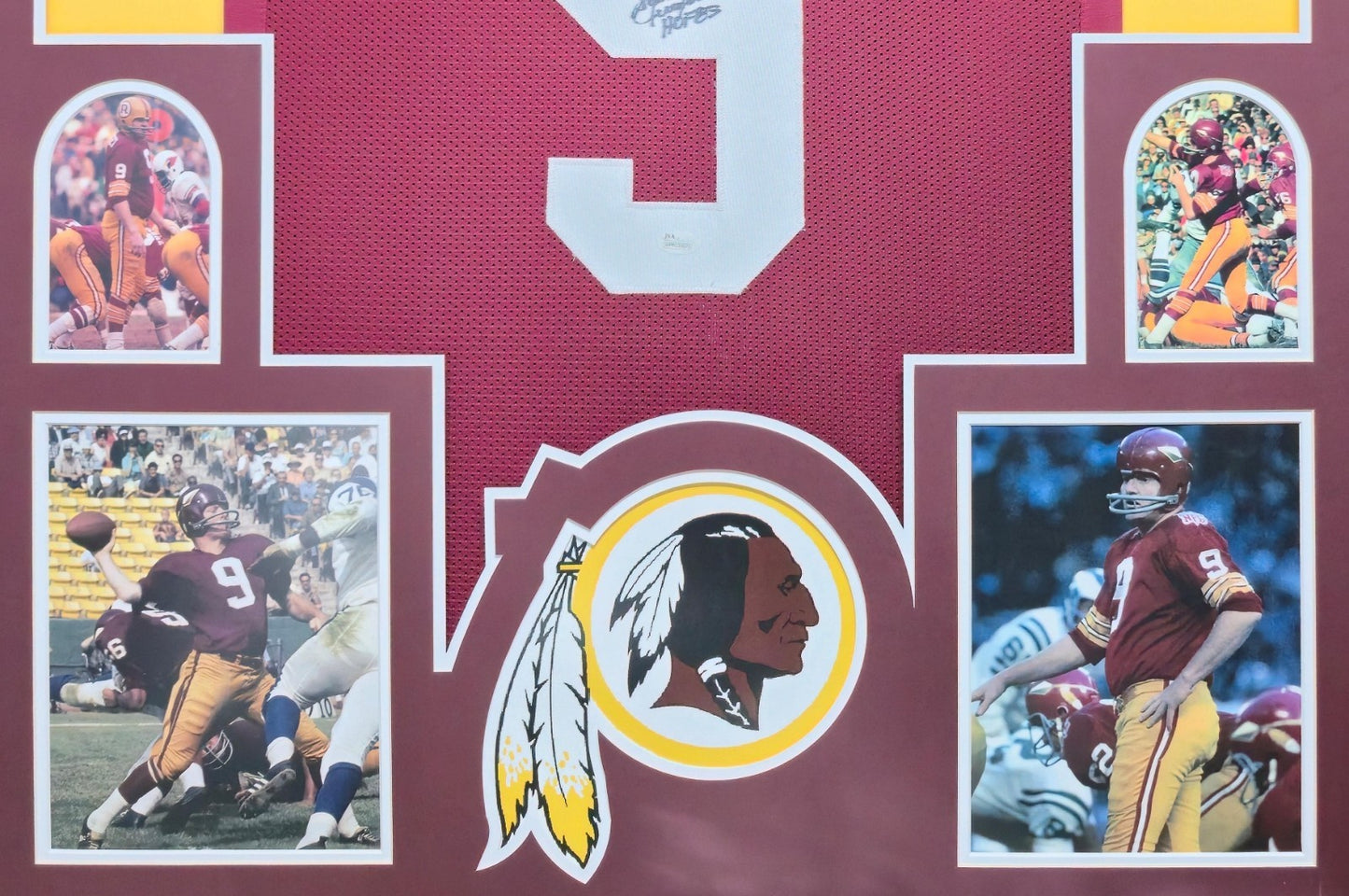 Framed Washington Football Sonny Jurgensen Autographed Signed Jersey Jsa Coa