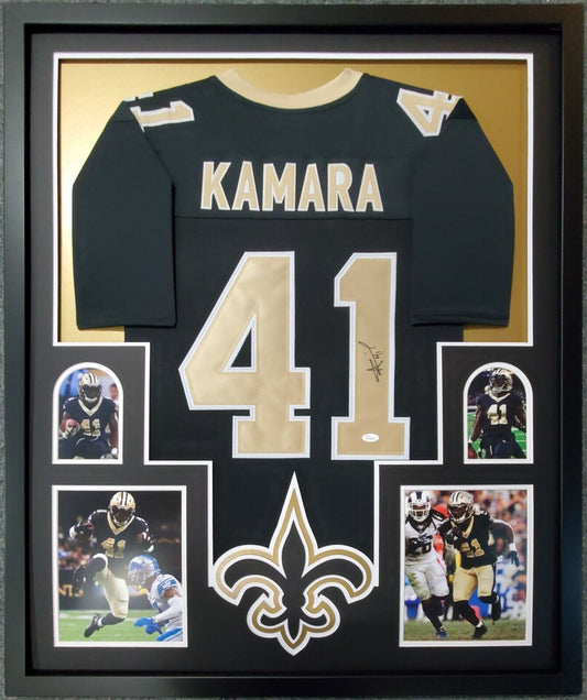MVP Authentics Framed Alvin Kamara Autographed Signed New Orleans Saints Jersey Jsa Coa 540 sports jersey framing , jersey framing