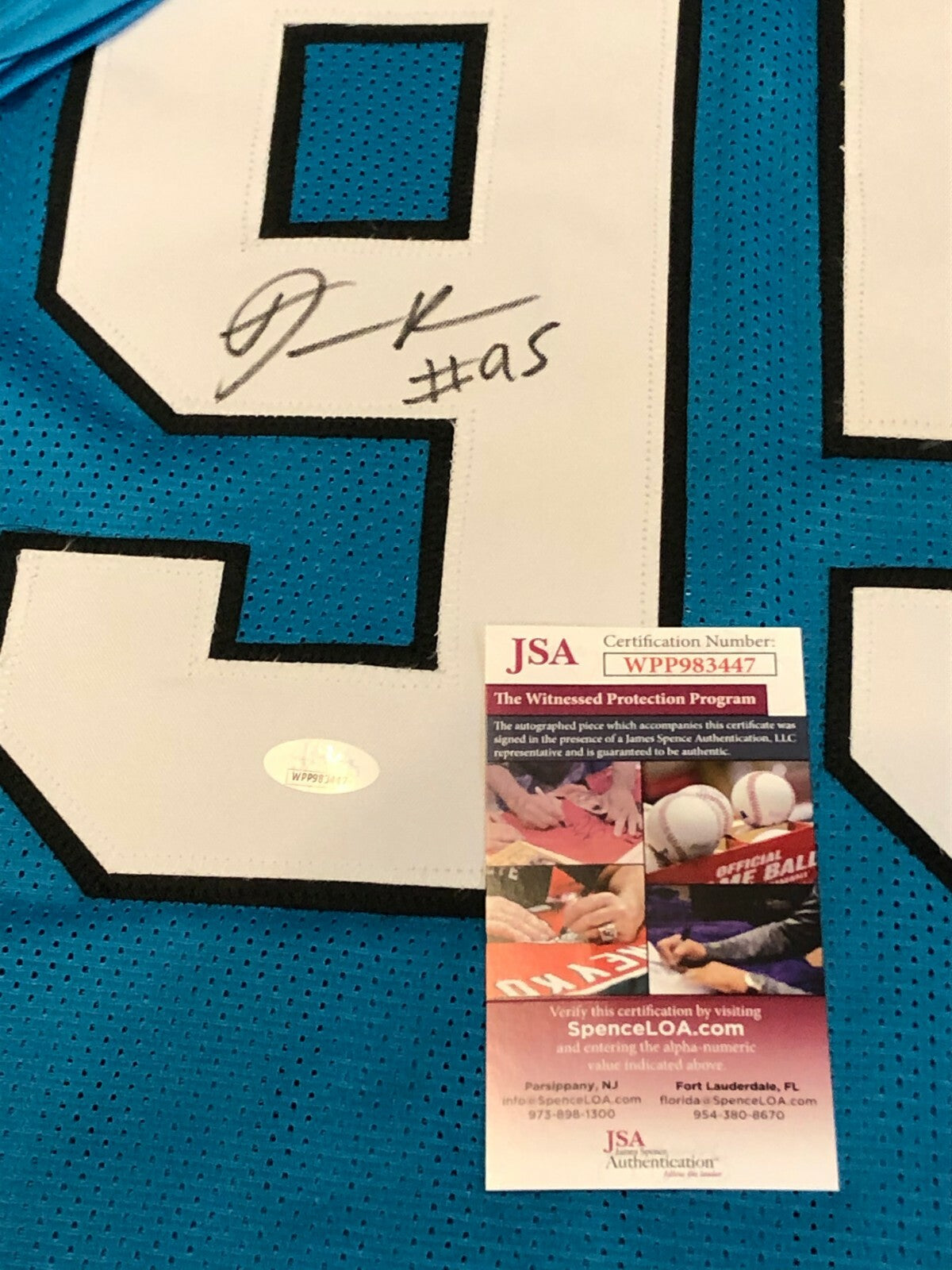 Carolina Panthers Derrick Brown Autographed Signed Jersey Jsa  Coa