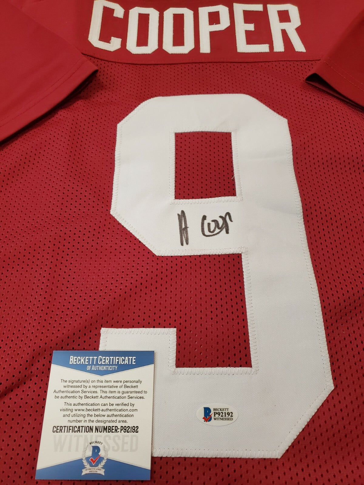 Alabama Crimson Tide Amari Cooper Autographed Signed Jersey Beckett Coa