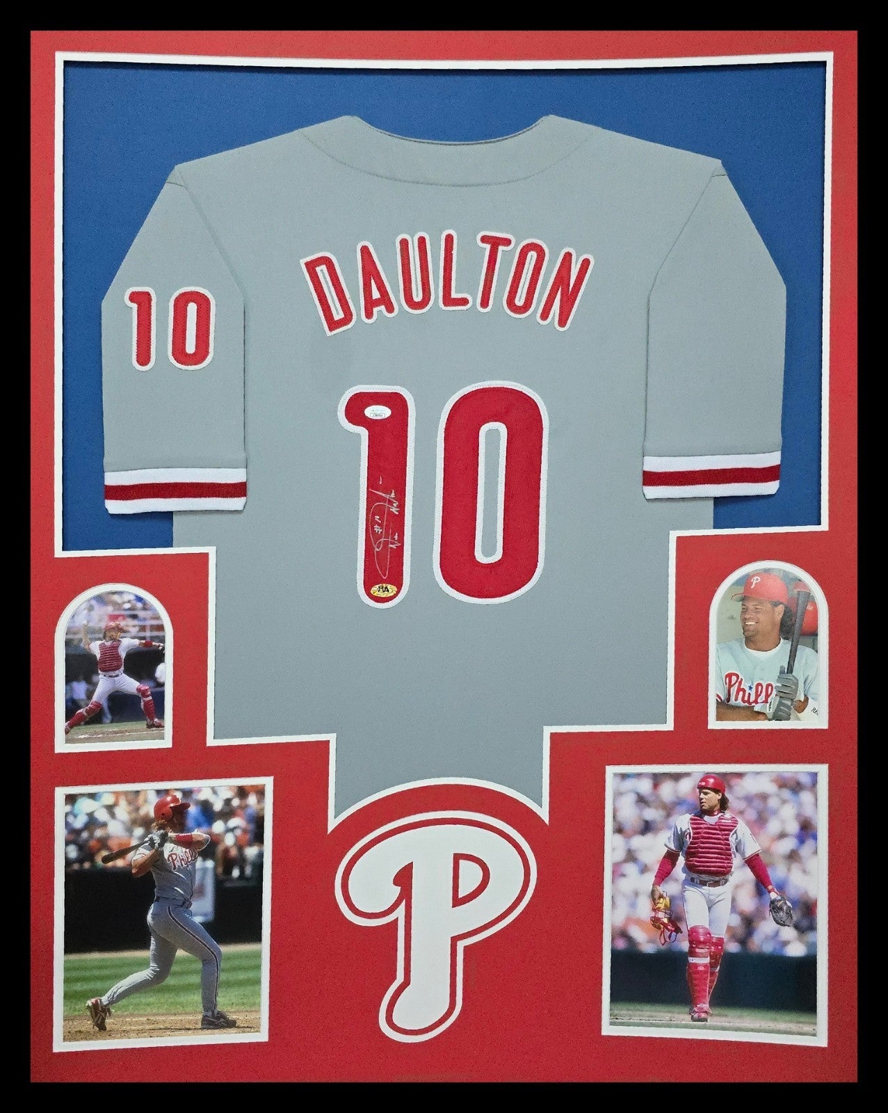 Framed Philadelphia Phillies Darren Daulton Autographed Signed Jersey Jsa Coa