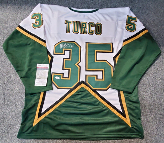 MVP Authentics Dallas Stars Marty Turco Autographed Signed Jersey Jsa Coa 135 sports jersey framing , jersey framing