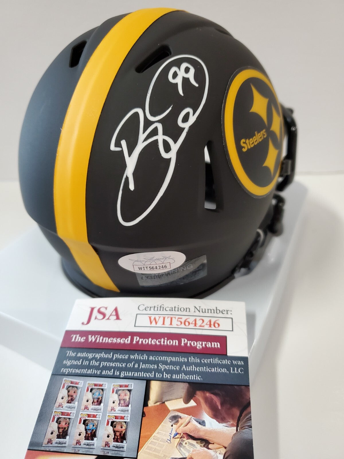 Pittsburgh Steelers Brett Keisel Autographed Signed Eclipse Mini Helmet Jsa Coa