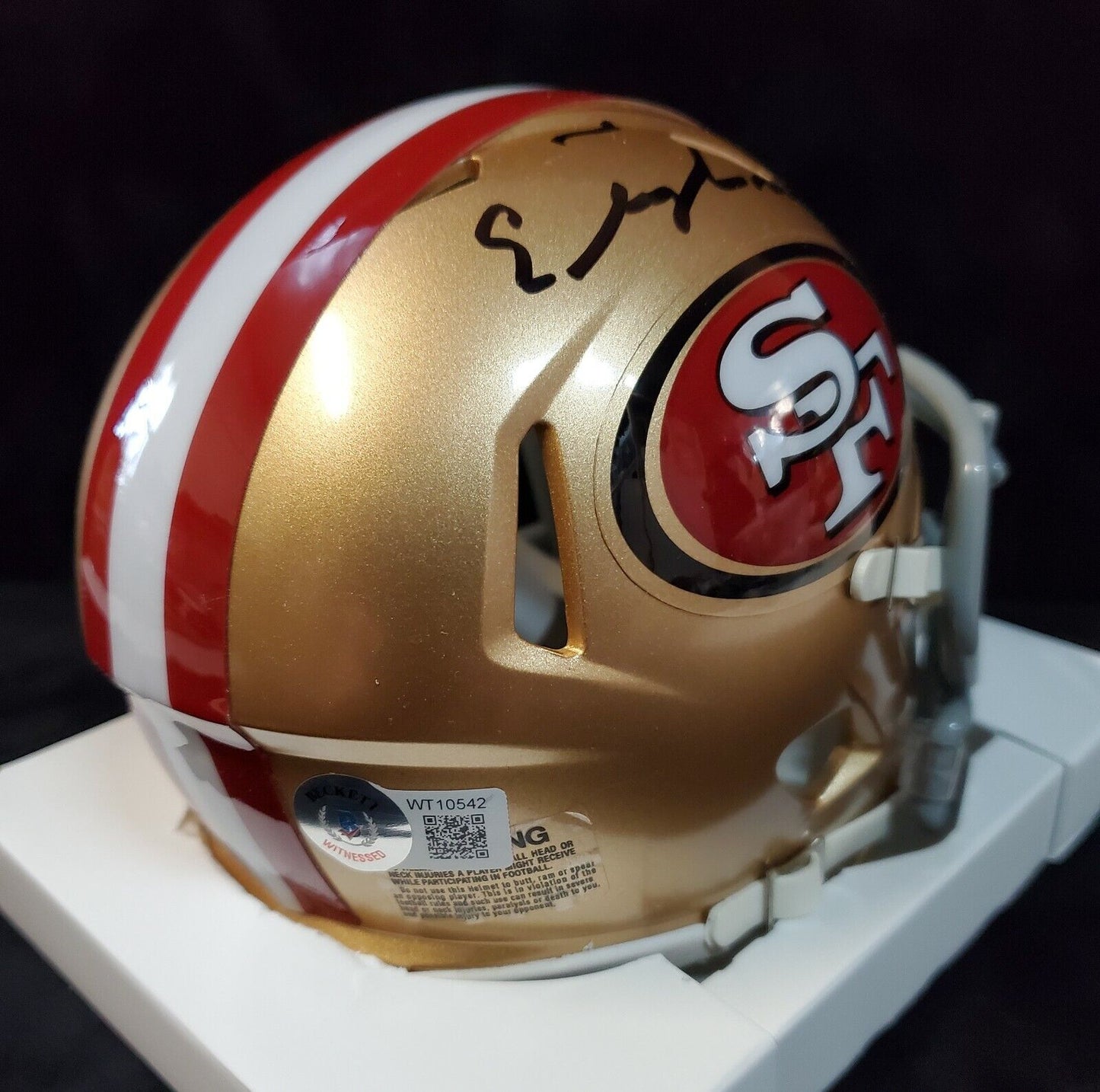 MVP Authentics S.F. 49Ers Elijah Mitchell Autographed Signed Speed Mini Helmet Beckett Holo 107.10 sports jersey framing , jersey framing