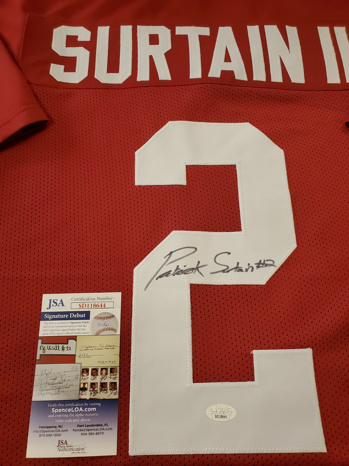 Alabama Crimson Tide Patrick Surtain Ii Autographed Signed Jersey Jsa Coa