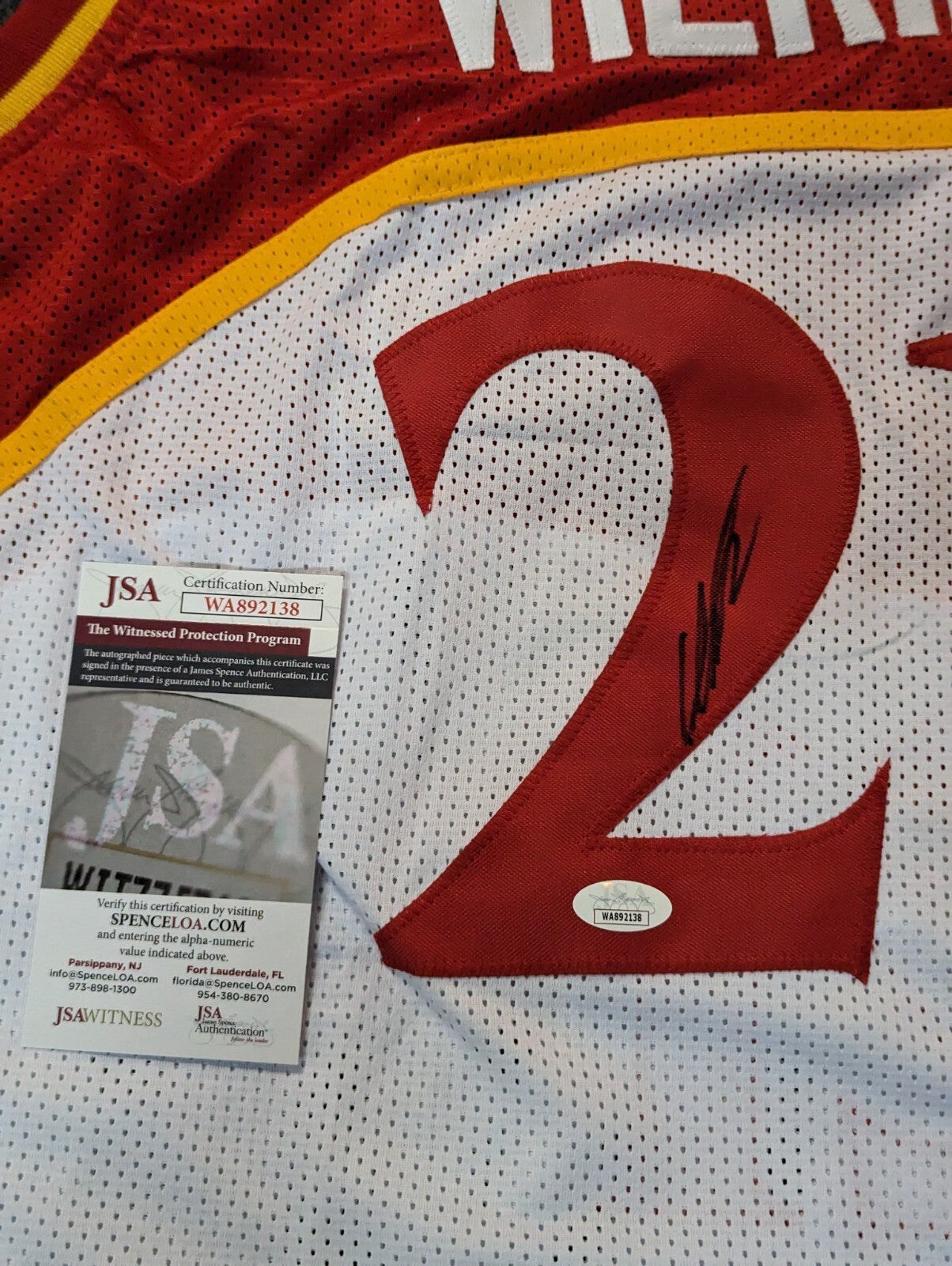 Atlanta Hawks Dominique Wilkins Autographed Signed Jersey Jsa Coa