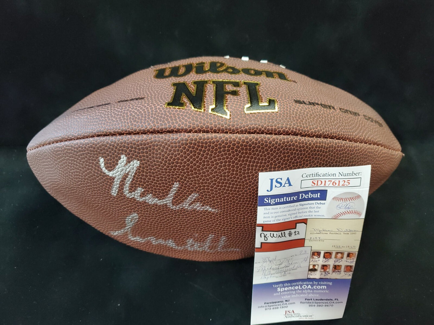 Georgia Bulldogs Nolan Smith Jr Signed Football Jsa Coa