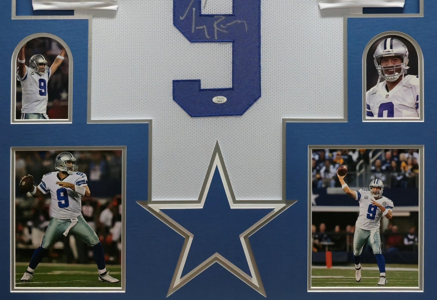 Framed Dallas Cowboys Tony Romo Autographed Signed Jersey Jsa Coa