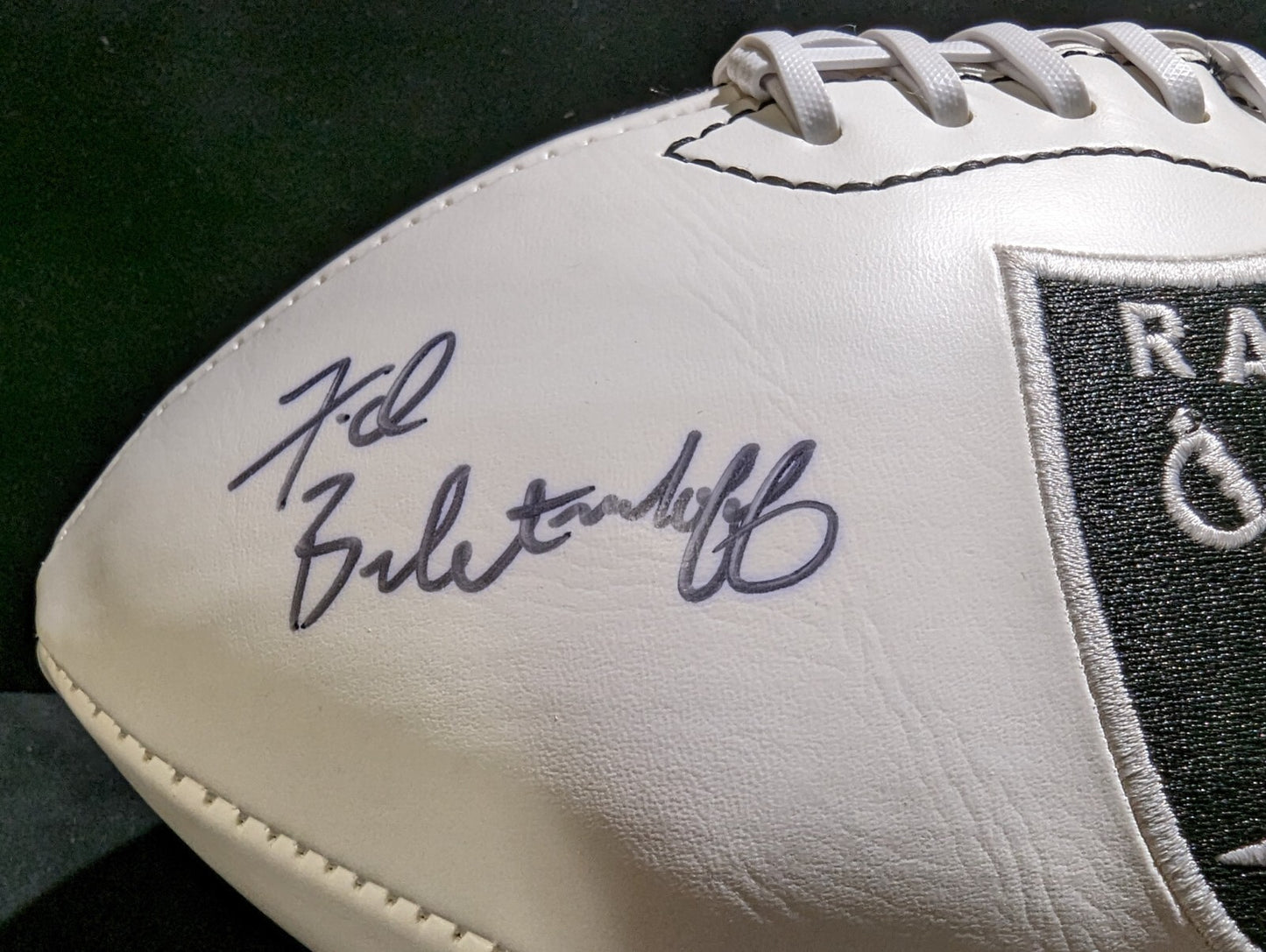 Oakland Raiders Fred Biletnikoff Autographed Signed Logo Football Jsa Coa